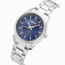 Load image into Gallery viewer, lorus quartz ladies stainless steel blue dial bracelet watch
