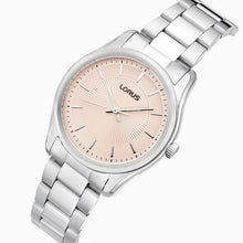 Load image into Gallery viewer, lorus quartz ladies stainless steel pink dial bracelet watch
