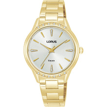 Load image into Gallery viewer, lorus quartz ladies gold plated white dial bracelet watch
