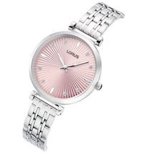 Load image into Gallery viewer, lorus quartz ladies stainless steel pink dial bracelet watch
