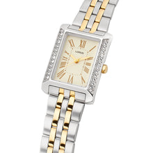 Load image into Gallery viewer, lorus quartz ladies two tone white dial bracelet watch

