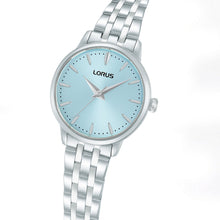 Load image into Gallery viewer, lorus quartz ladies stainless steel blue dial bracelet watch
