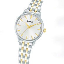 Load image into Gallery viewer, lorus quartz ladies two tone white dial bracelet watch
