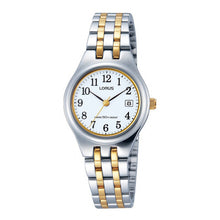 Load image into Gallery viewer, lorus quartz ladies two tone white dial bracelet watch
