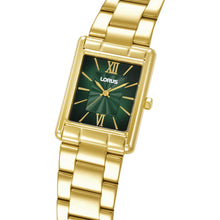 Load image into Gallery viewer, lorus quartz ladies gold plated green dial bracelet watch
