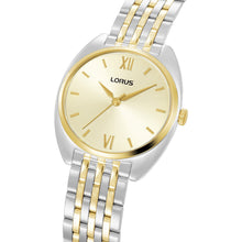 Load image into Gallery viewer, lorus quartz ladies two tone champagne dial bracelet watch
