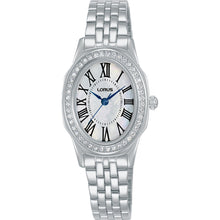 Load image into Gallery viewer, lorus quartz ladies stainless steel stone set white dial bracelet watch
