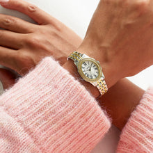 Load image into Gallery viewer, lorus quartz ladies two tone stone set white dial bracelet watch
