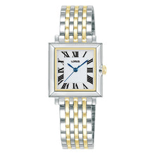 Load image into Gallery viewer, lorus quartz ladies two tone white dial bracelet watch
