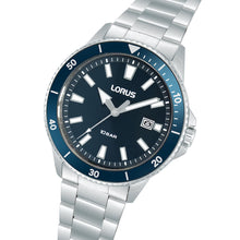 Load image into Gallery viewer, lorus quartz gents stainless steel blue dial bracelet watch
