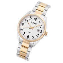 Load image into Gallery viewer, lorus quartz gents two tone stainless steel white bracelet watch
