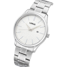 Load image into Gallery viewer, lorus quartz gents stainless steel white dial bracelet watch
