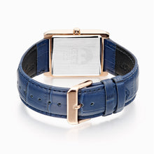 Load image into Gallery viewer, lorus quartz gents rose gold plated blue dial strap watch
