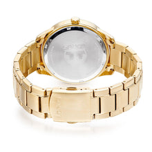 Load image into Gallery viewer, lorus quartz gents gold plated black dial bracelet watch
