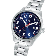 Load image into Gallery viewer, lorus quartz gents stainless steel blue dial bracelet watch
