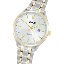 Load image into Gallery viewer, lorus quartz gents two tone white dial bracelet watch
