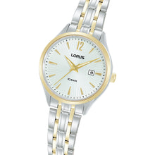 Load image into Gallery viewer, lorus quartz ladies two tone white dial bracelet watch
