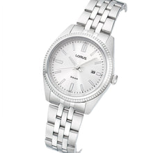 Load image into Gallery viewer, lorus quartz ladies stainless steel white dial bracelet watch
