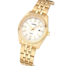 Load image into Gallery viewer, lorus quartz ladies gold plated champagne dial bracelet watch
