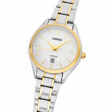 Load image into Gallery viewer, lorus quartz ladies two tone white dial bracelet watch
