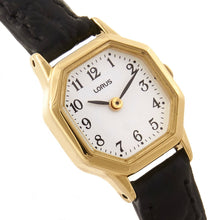 Load image into Gallery viewer, lorus quartz ladies gold plated white dial strap watch
