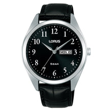 Load image into Gallery viewer, lorus quartz gents stainless steel black dial strap watch
