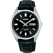 Load image into Gallery viewer, lorus automatic gents stainless steel black dial strap watch
