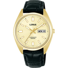 Load image into Gallery viewer, lorus automatic gents gold plated champagne dial strap watch
