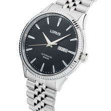 Load image into Gallery viewer, lorus automatic gents stainless steel black dial bracelet watch
