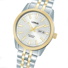 Load image into Gallery viewer, lorus automatic gents two tone white dial bracelet watch
