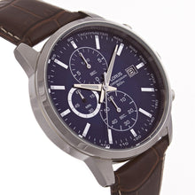Load image into Gallery viewer, lorus quartz chronograph gents stainless steel blue dial strap watch
