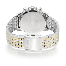 Load image into Gallery viewer, lorus chronograph gents two tone stainless steel white dial brcelet watch
