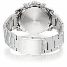 Load image into Gallery viewer, lorus quartz chronograph gents stainless steel black dial bracelet watch

