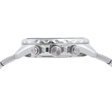 Load image into Gallery viewer, lorus quartz chronograph gents stainless steel black dial bracelet watch
