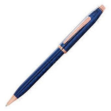 Load image into Gallery viewer, Ballpoint Century ll Translucent Blue And Rose Gold Pen Polished Lacquer
