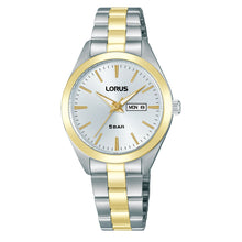 Load image into Gallery viewer, lorus quartz ladies two tone white dial bracelet watch
