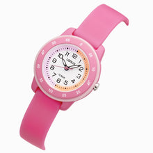 Load image into Gallery viewer, lorus quartz time teacher kids white dial pink silicone strap watch
