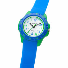 Load image into Gallery viewer, lorus quartz kids white dial blue silicone strap
