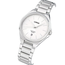 Load image into Gallery viewer, lorus quartz gents stainless steel white dial bracelet watch
