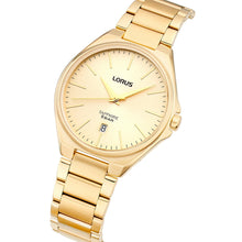 Load image into Gallery viewer, lorus quartz gents gold plated champagne dial bracelet watch
