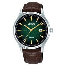 Load image into Gallery viewer, lorus quartz gents stainless steel green dial strap watch
