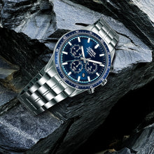 Load image into Gallery viewer, lorus quartz chronograph gents stainless steel blue dial bracelet watch
