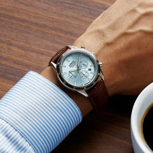 Load image into Gallery viewer, lorus quartz chronograph gents stainless steel blue dial strap watch
