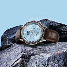 Load image into Gallery viewer, lorus quartz chronograph gents stainless steel blue dial strap watch
