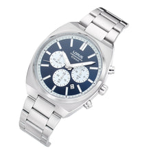 Load image into Gallery viewer, lorus quartz chronograph gents stainless steel blue dial bracelet watch
