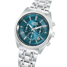 Load image into Gallery viewer, lorus quartz chronograph gents stainless steel blue dial bracelet watch
