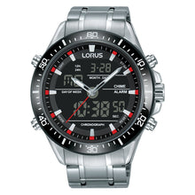 Load image into Gallery viewer, lorus duo time gents stainless steel bracelet watch
