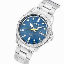 Load image into Gallery viewer, lorus solar gents stainless steel blue dial bracelet watch
