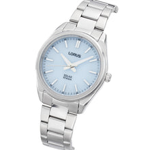 Load image into Gallery viewer, lorus solar ladies stainless steel blue dial bracelet watch
