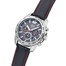 Load image into Gallery viewer, lorus solar chronograph gents stainless steel black dial strap watch
